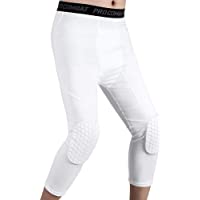 REDSHORE Pantalones Deportivos de Baloncesto ¾ Pantalones de Compresión con Rodilleras-Mallas Anticolisión Leggings…